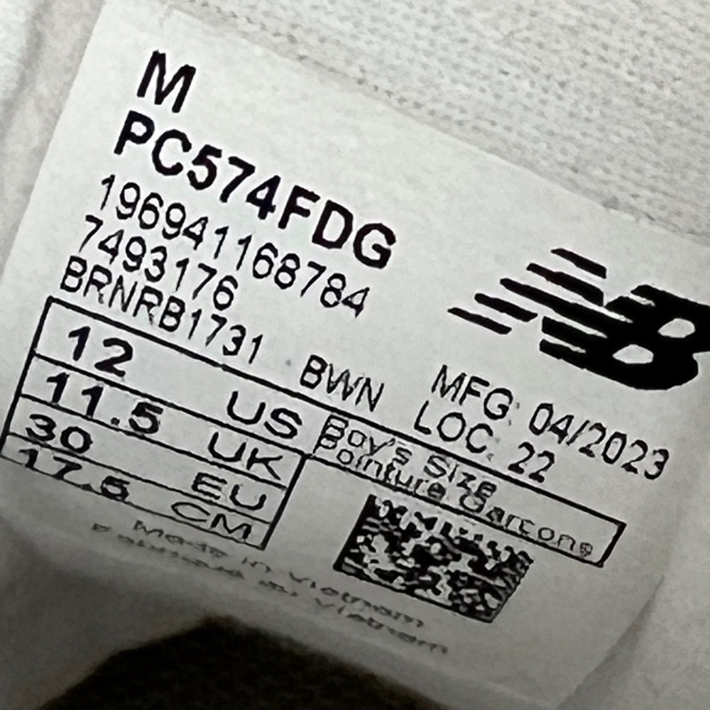 New Balance‎ 574 Boys' Sneakers Blue Suede Mesh Size 12 - Picture 6 of 7